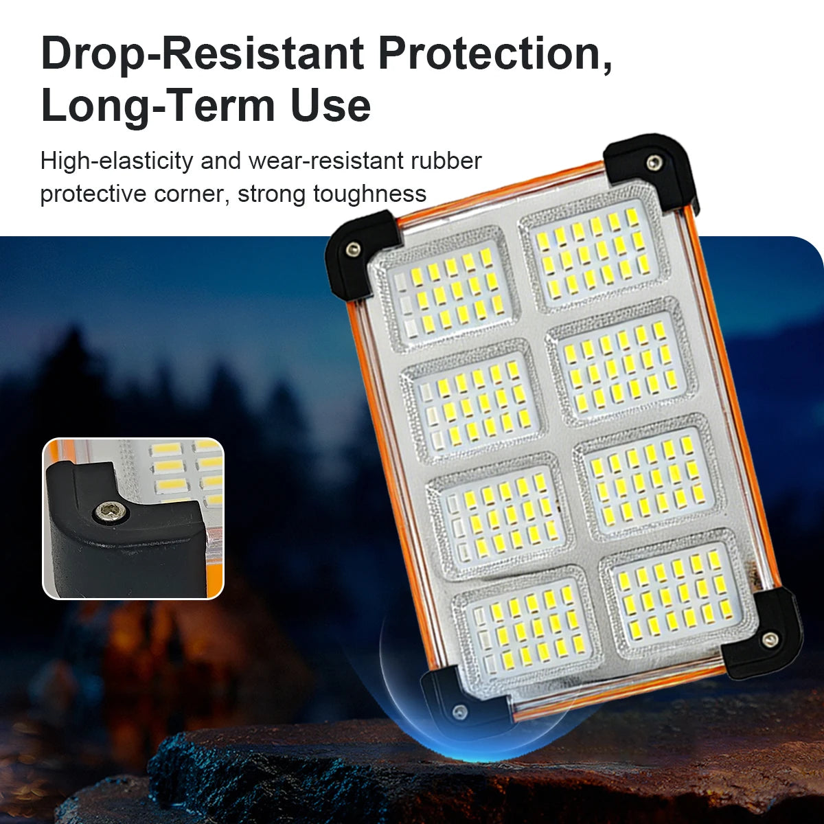 Rechargeable Solar LED Work Light – 3600mAh Portable Floodlight (1 or 2 Pack)