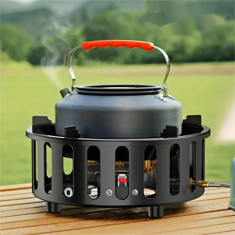 7-Core  Portable Camping Stove Windproof Gas Burner with Electronic Ignition
