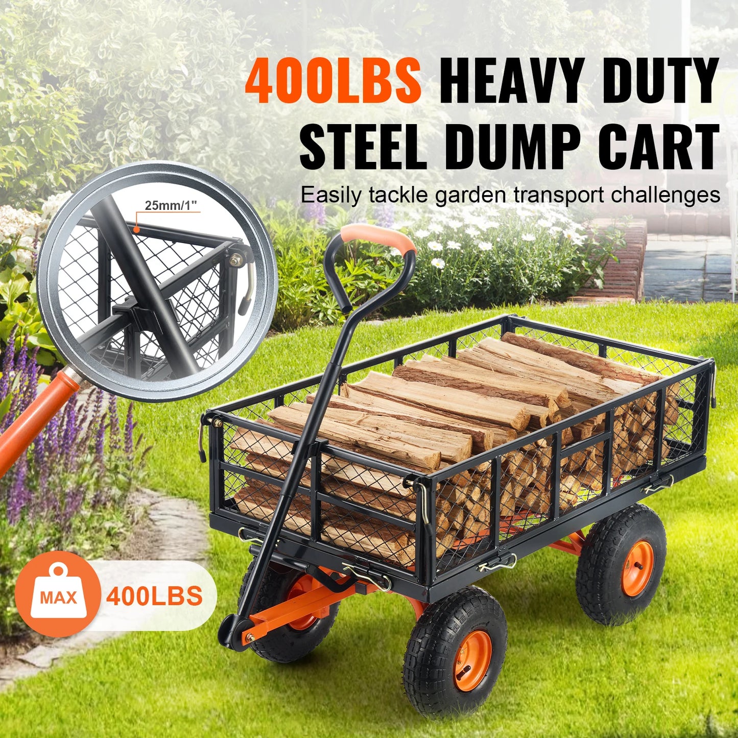 Garden metal Utility Wagon
