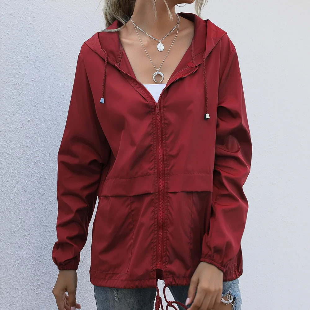 Women's Waterproof Hooded Hiking Rain Jacket