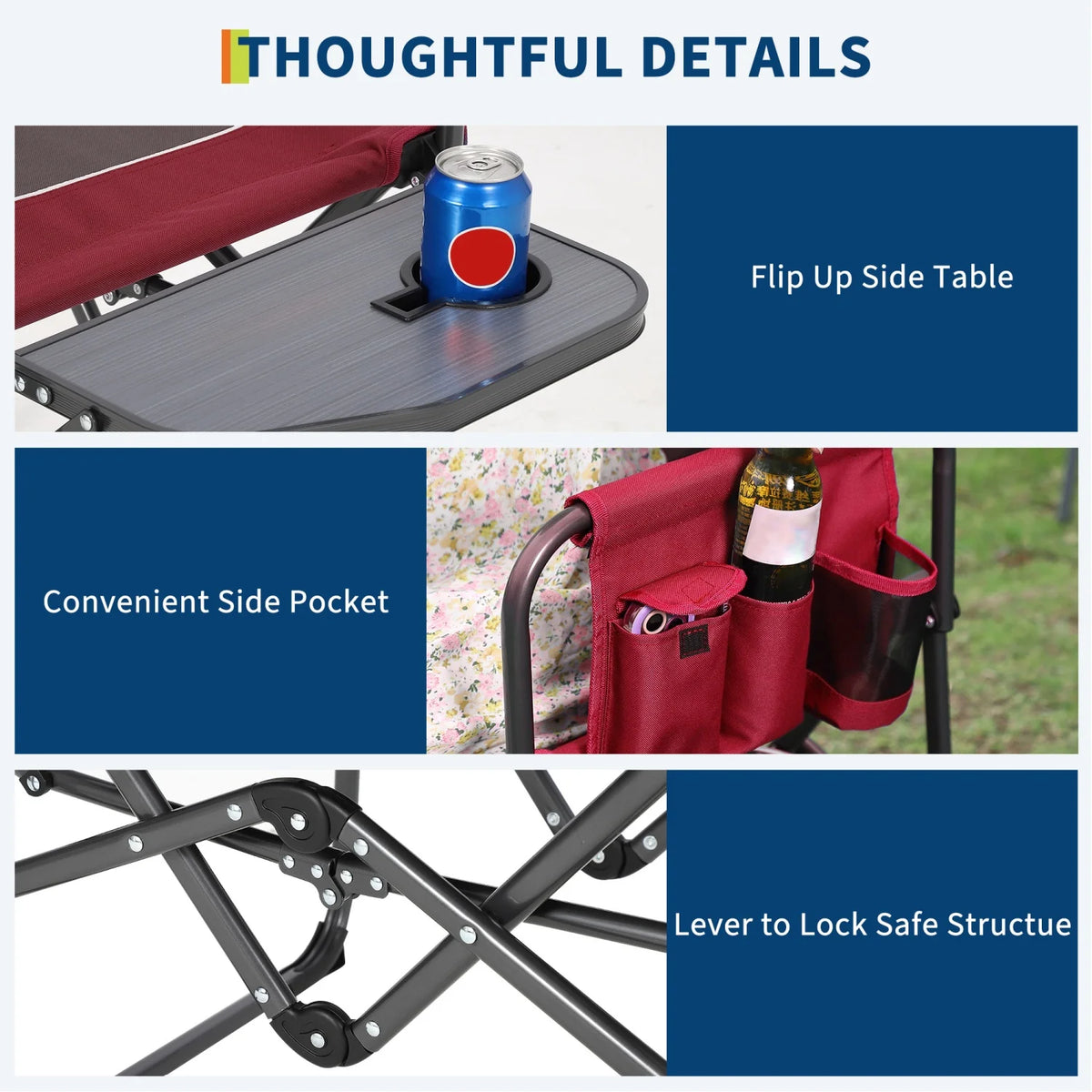 Oversized Heavy-Duty Director’s Camping Chair – 400 lb Capacity with Side Table
