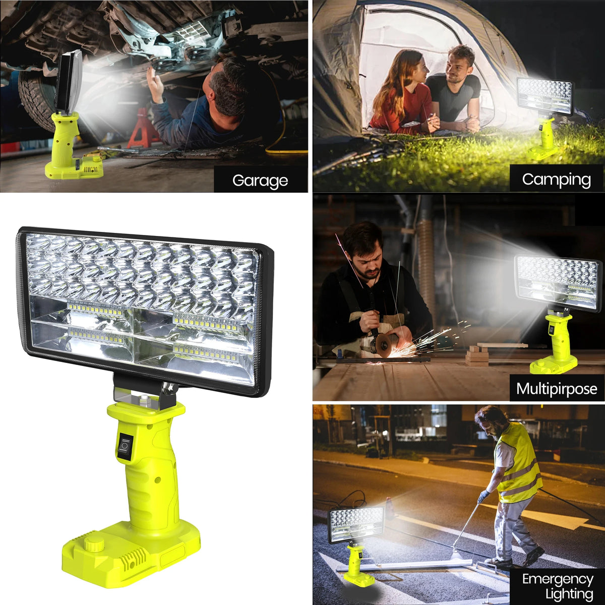 4000LM 35W LED Work Light – Compatible with Ryobi ONE+ 18V Batteries