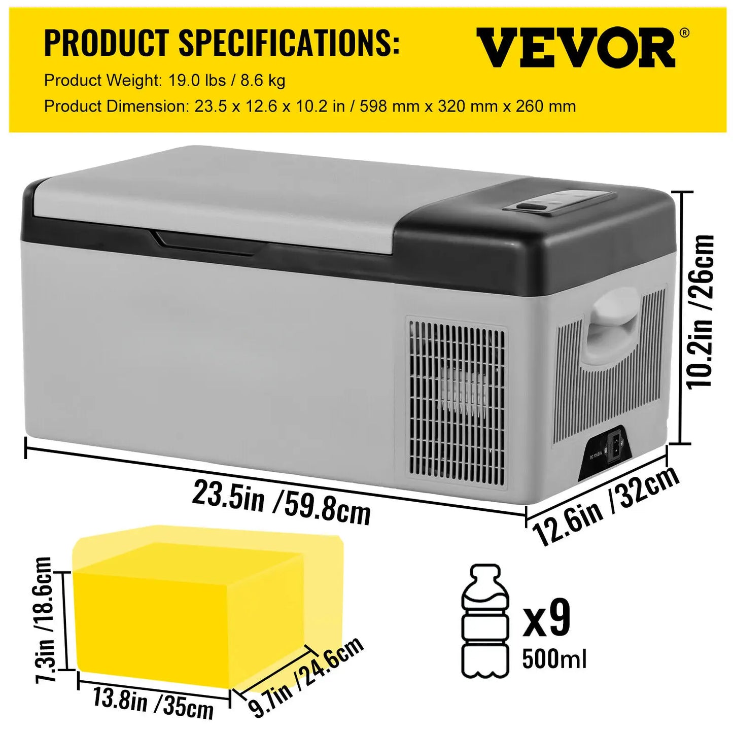 9L 15L  Refrigerator Portable Compressor Fridge Freezer Cooler