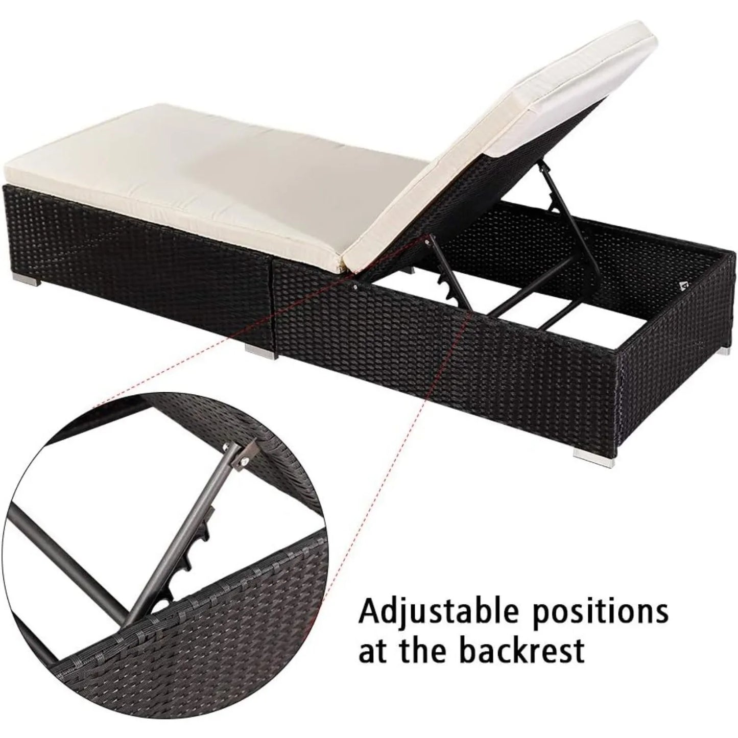 Wicker Patio Chaise Lounge Chair