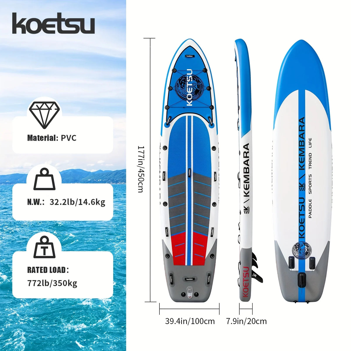 KEOTSU LUYA Wide-Body Inflatable Fishing Paddle Board – 3 Models