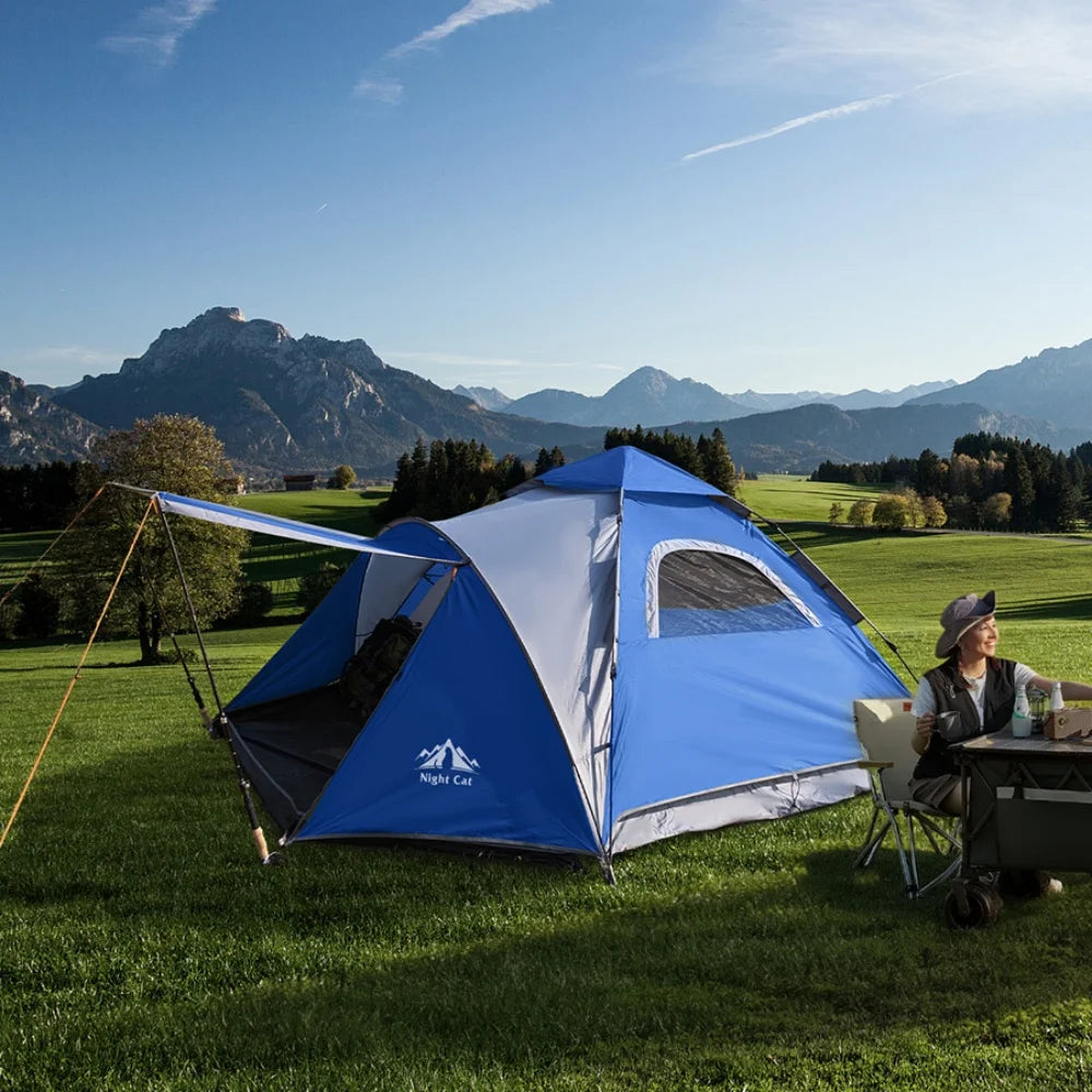 Night Cat 2–3 Person Instant Pop-Up Tent with Porch, Rainfly & Footprint