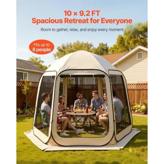 Pop Up Screen House Tent 10 x 9.2 ft