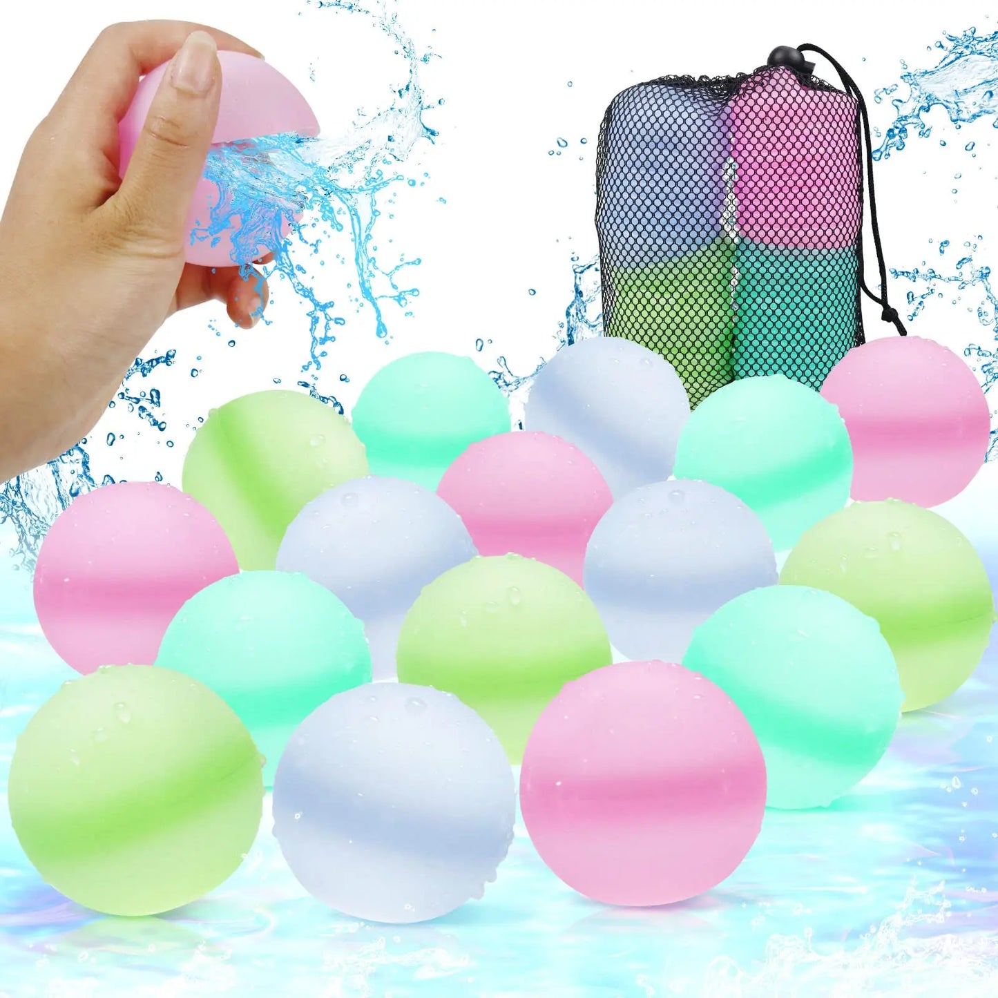 Reusable Water Balloons Toys Silicone Refillable Water Balls Beach Pool Toys Kids Summer Outdoor Activities Water Games Toy