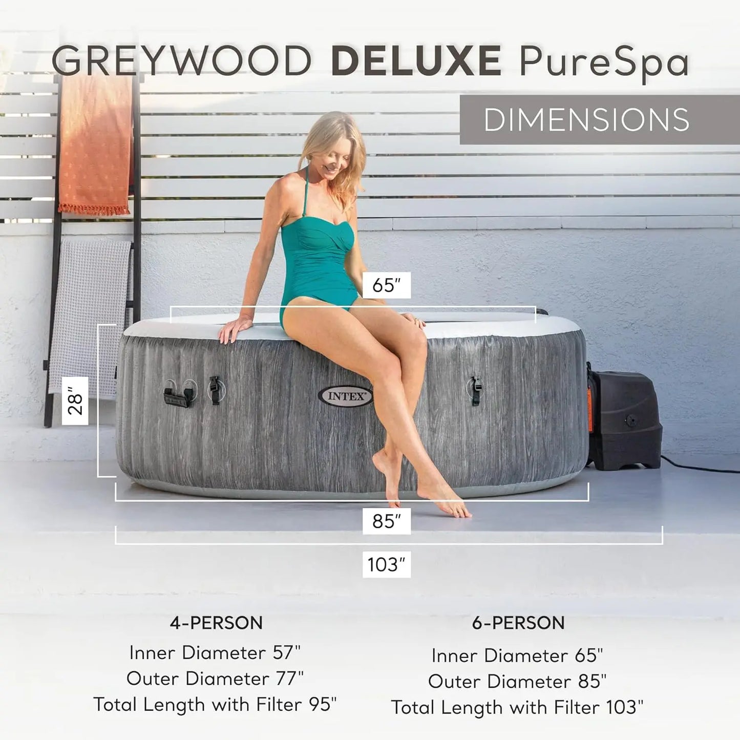 Deluxe Inflatable Spa Set, Energy Efficient Cover, Spa Control App & Wireless, Custom