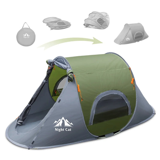 Night Cat 1-Person Instant Pop-Up Camping Tent – Quick Setup Solo Shelter