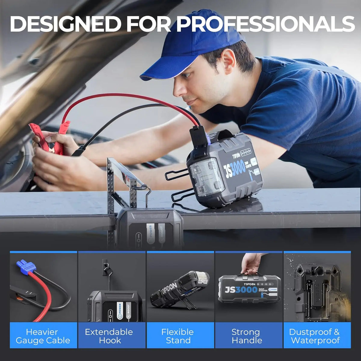 TOPDON JumpSurge JS3000 3000A Jump Starter & 24,000mAh Power Bank