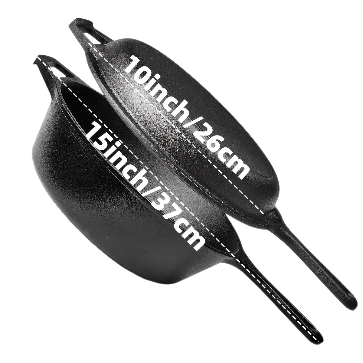 3-Piece Pre-Seasoned Cast Iron Skillet Set – 6", 8" & 10"