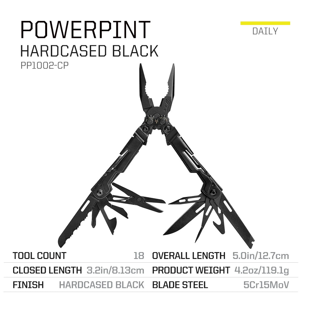SOG PowerPint 18-in-1 Mini Multitool – Stainless Steel Pocket Pliers