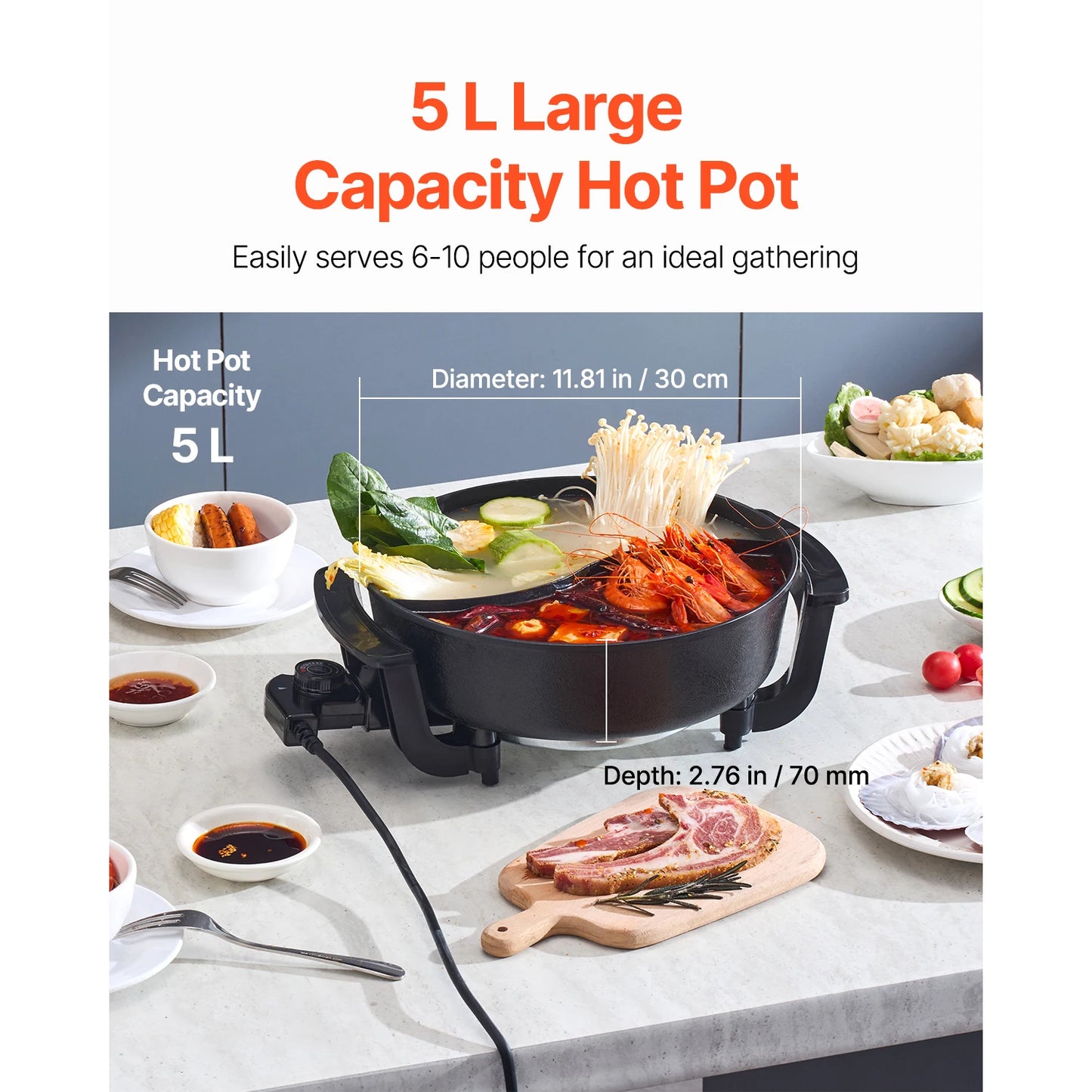 Electric Hot Pot  Electric Cooker with Divider