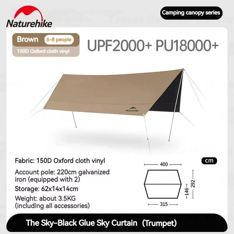 Naturehike Large Camping Canopy & Sun Shelter – Family Beach & Park Tarp