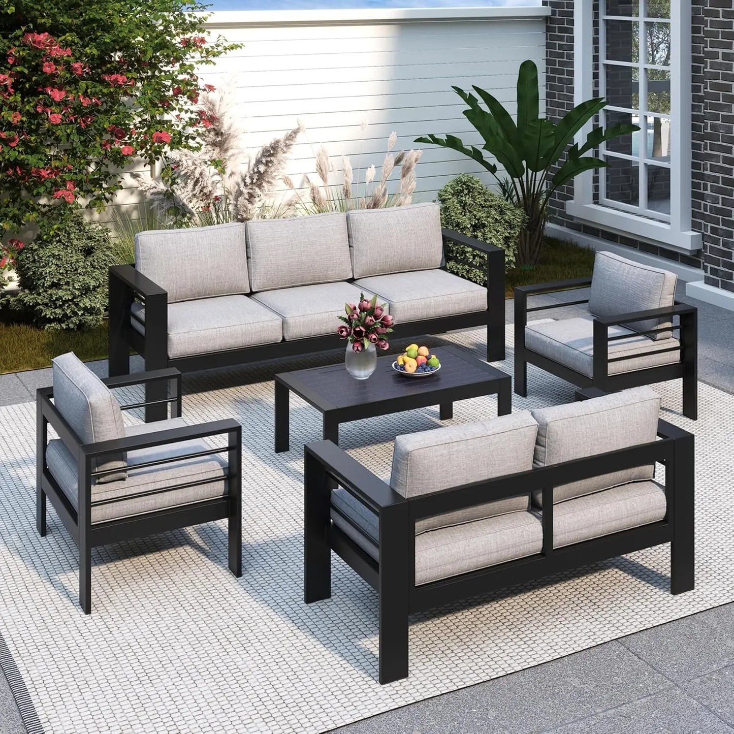 Oversized Aluminum Patio Furniture Set