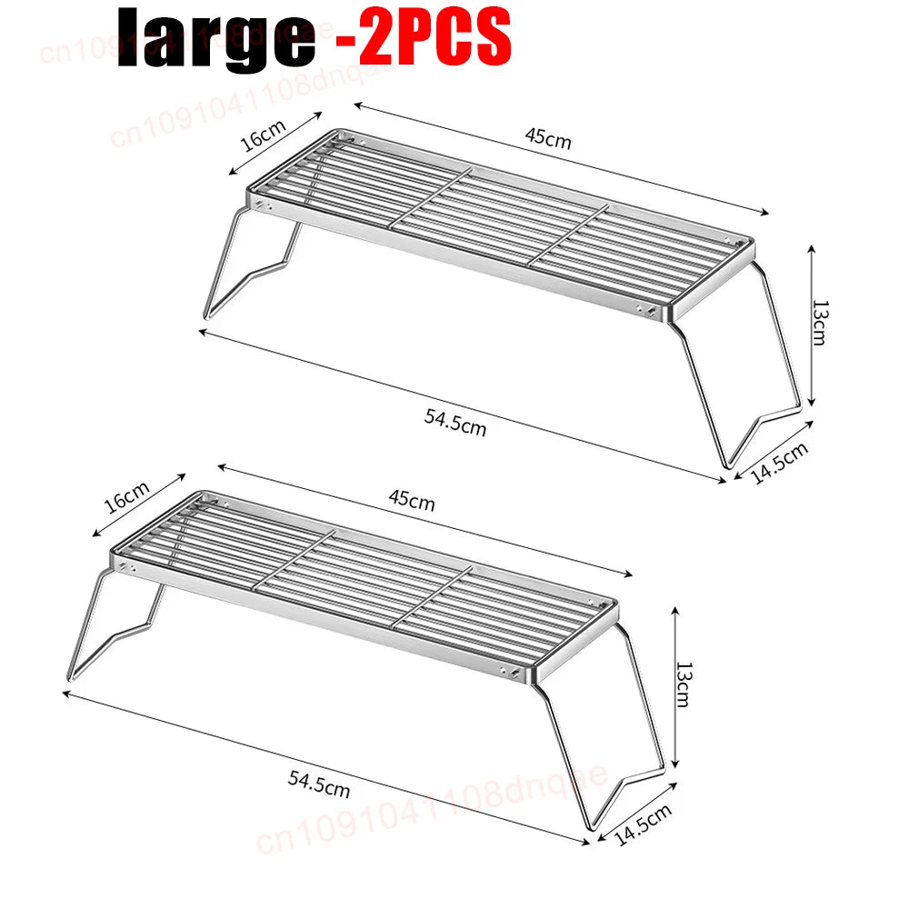 Portable Folding Stainless Steel Campfire Grill – Outdoor Cooking Grate
