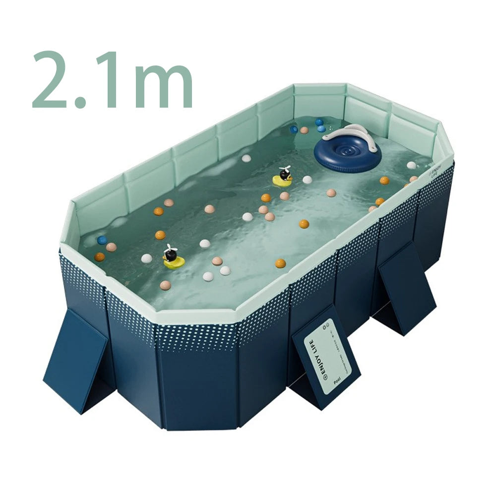 Foldable Pool Outdoor Large Swimming Pool Summer Water Party Non-Inflatable Swimming Pool Family Pool for Outdoor Garden