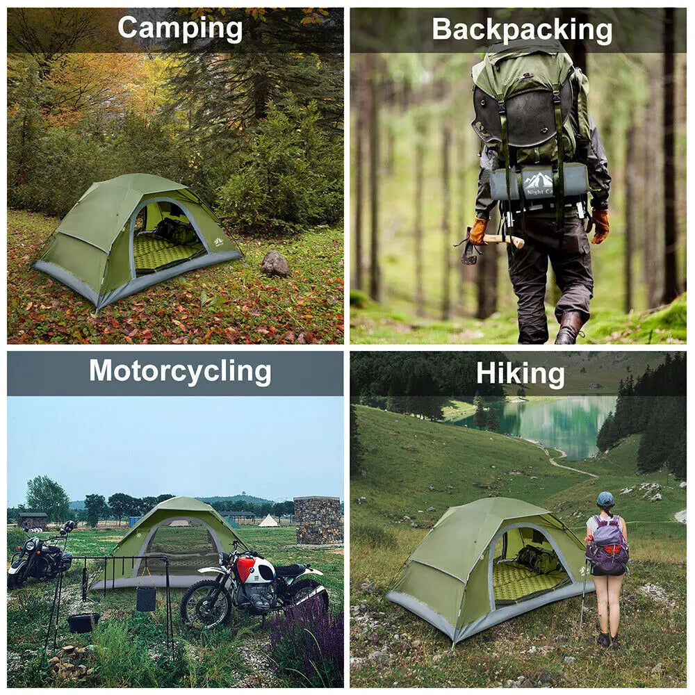 Night Cat 1–4 Person Lightweight Backpacking Tent with Rainfly & 2 Doors
