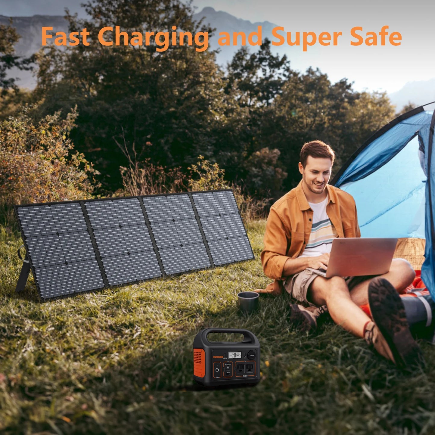 MHPOWOS Portable Solar Charger 40V 220W Foldable Solar Panel Kit for Jackery Bluetti Ecoflow Power stations