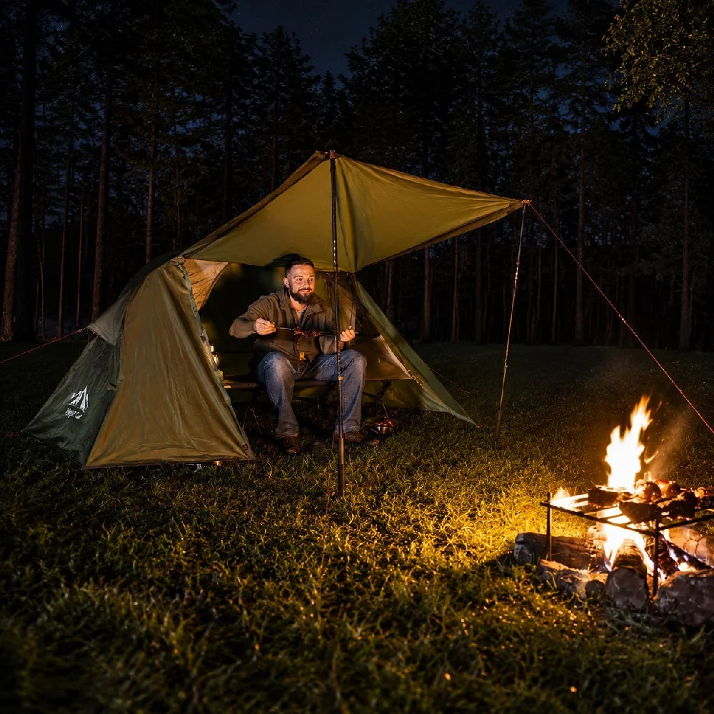 Night Cat 1-Person Elevated Camping Cot Tent – 4-Mode Convertible Shelter