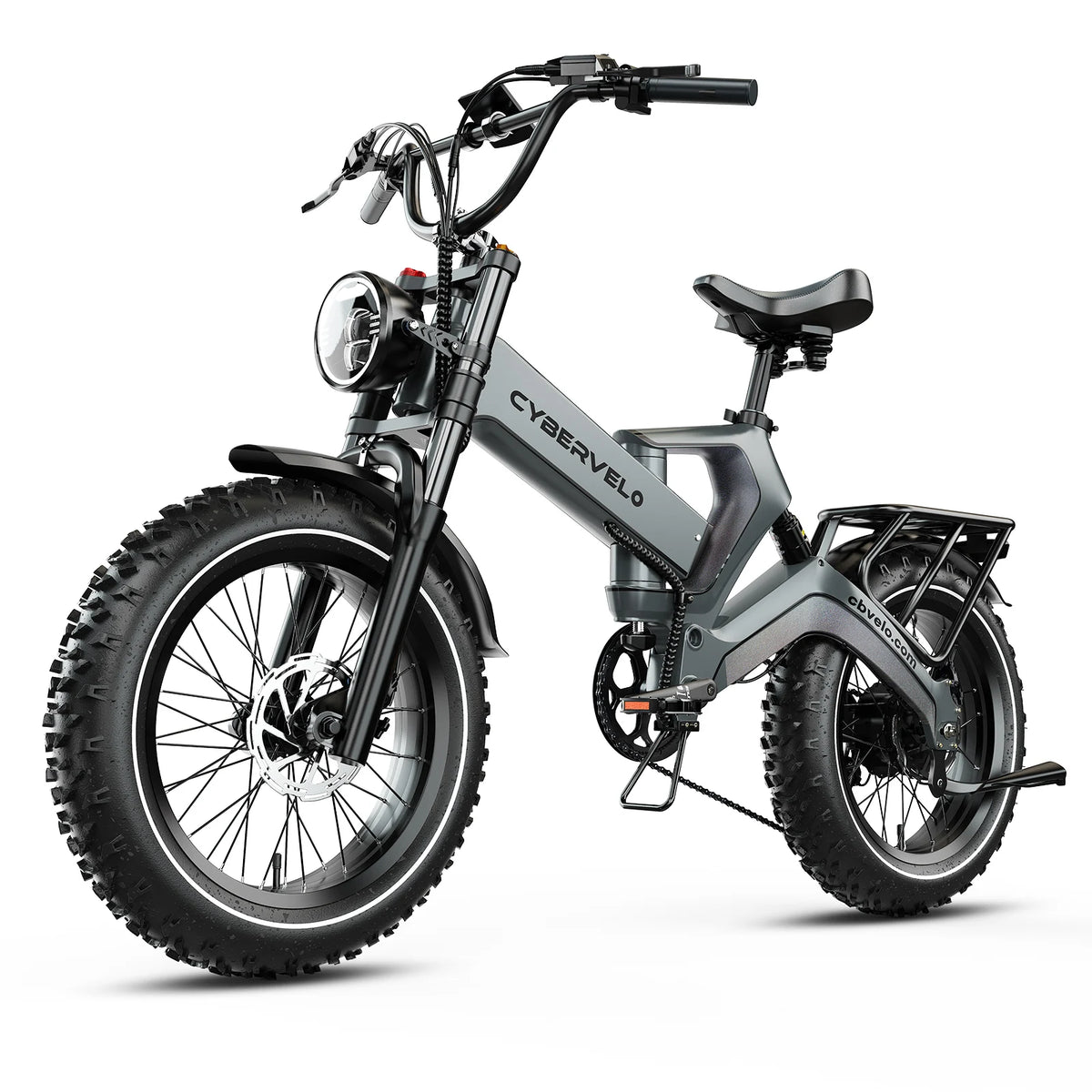 Cybervelo EK6 Folding Fat Tire Electric Bike – 2000W Peak Motor, 20" Wheels
