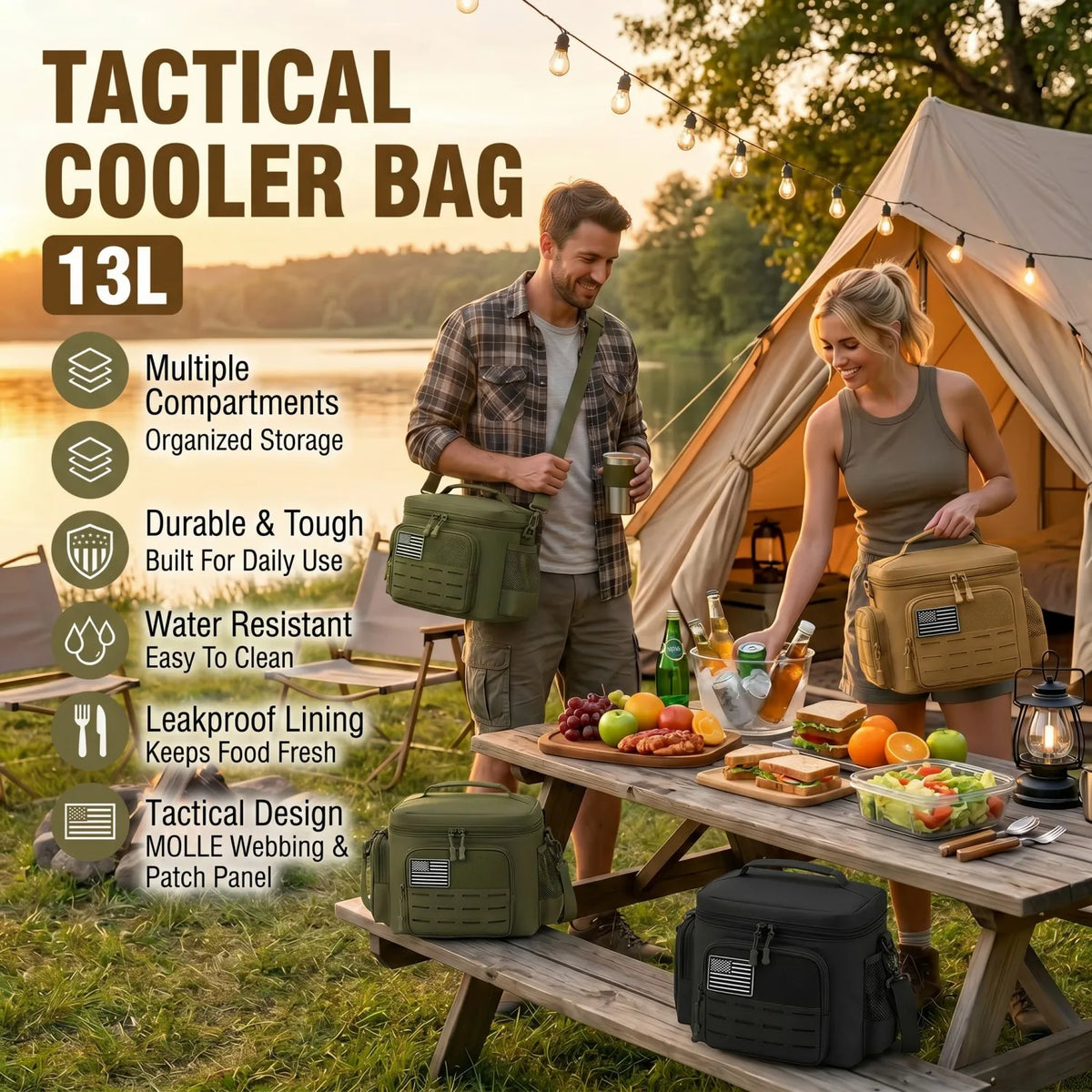Insulated Tactical Cooler Bag – Leak-Resistant & Durable