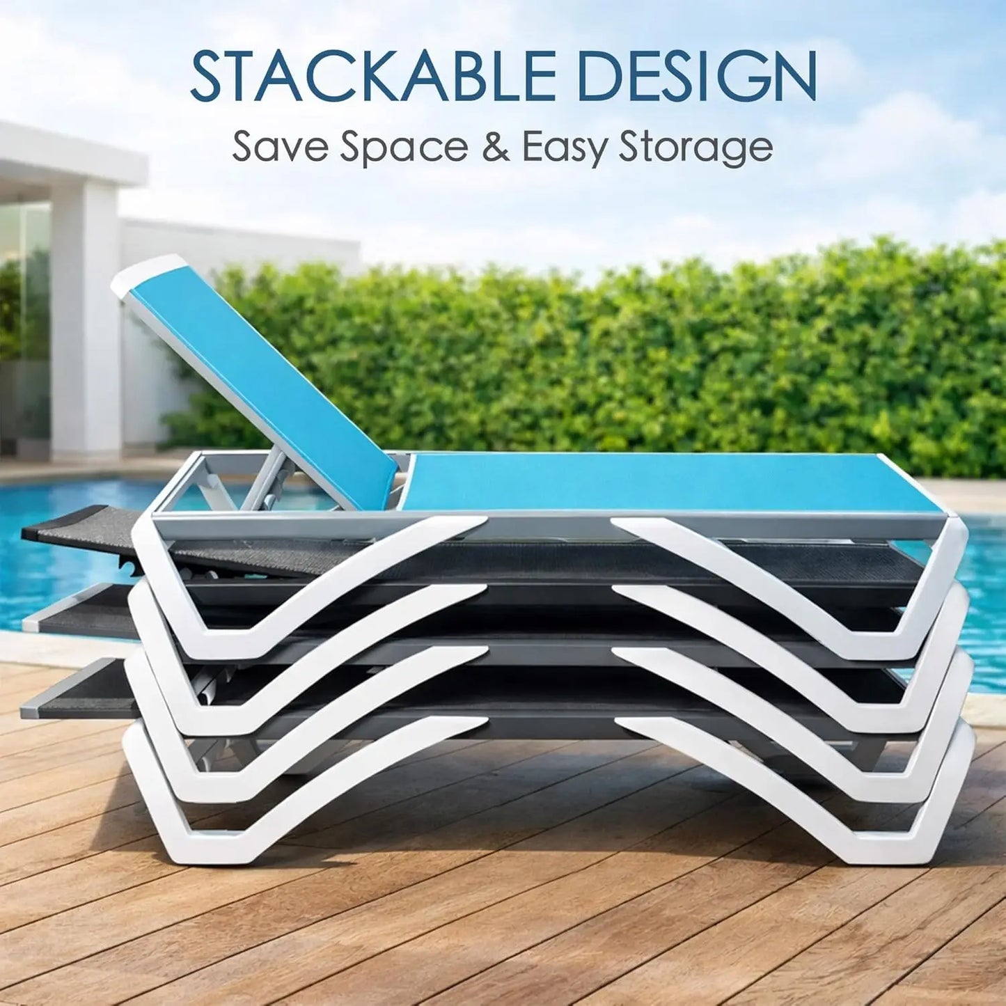Adjustable Aluminum Outdoor Chaise Lounge Chair