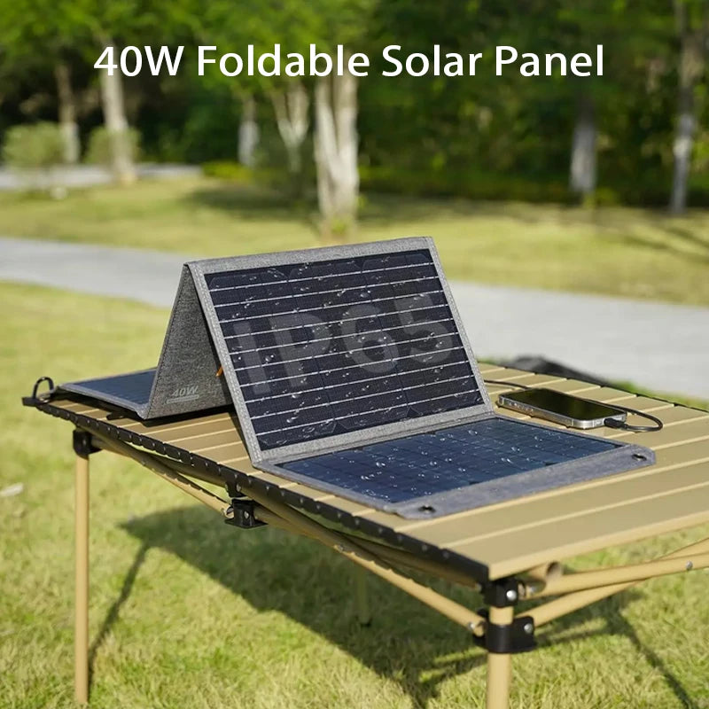 MHPOWOS 40W Foldable Solar Panel 5V USB Portable Battery Charger