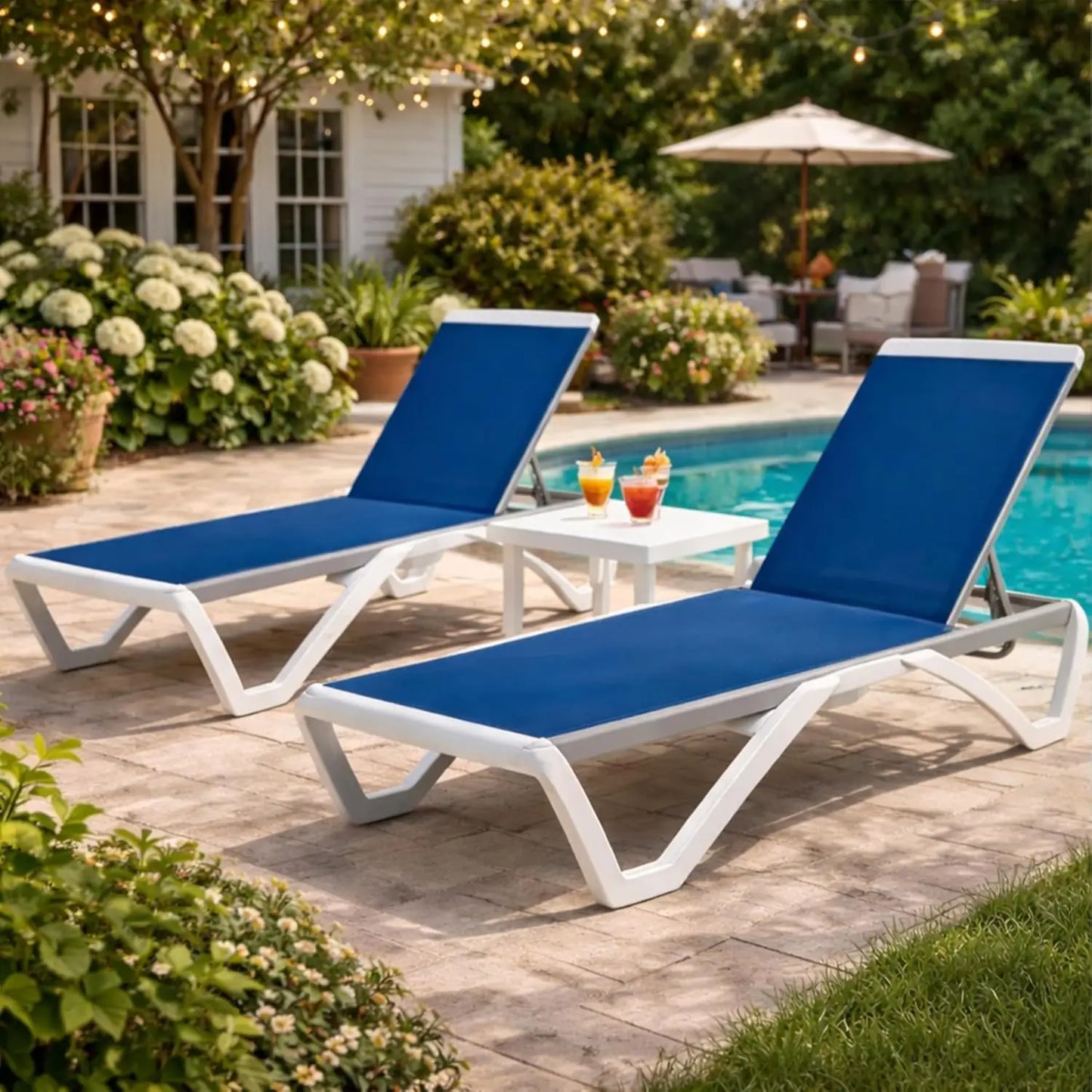 Adjustable Aluminum Outdoor Chaise Lounge Chair