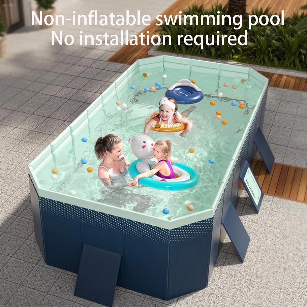 Foldable Pool Outdoor Large Swimming Pool Summer Water Party Non-Inflatable Swimming Pool Family Pool for Outdoor Garden
