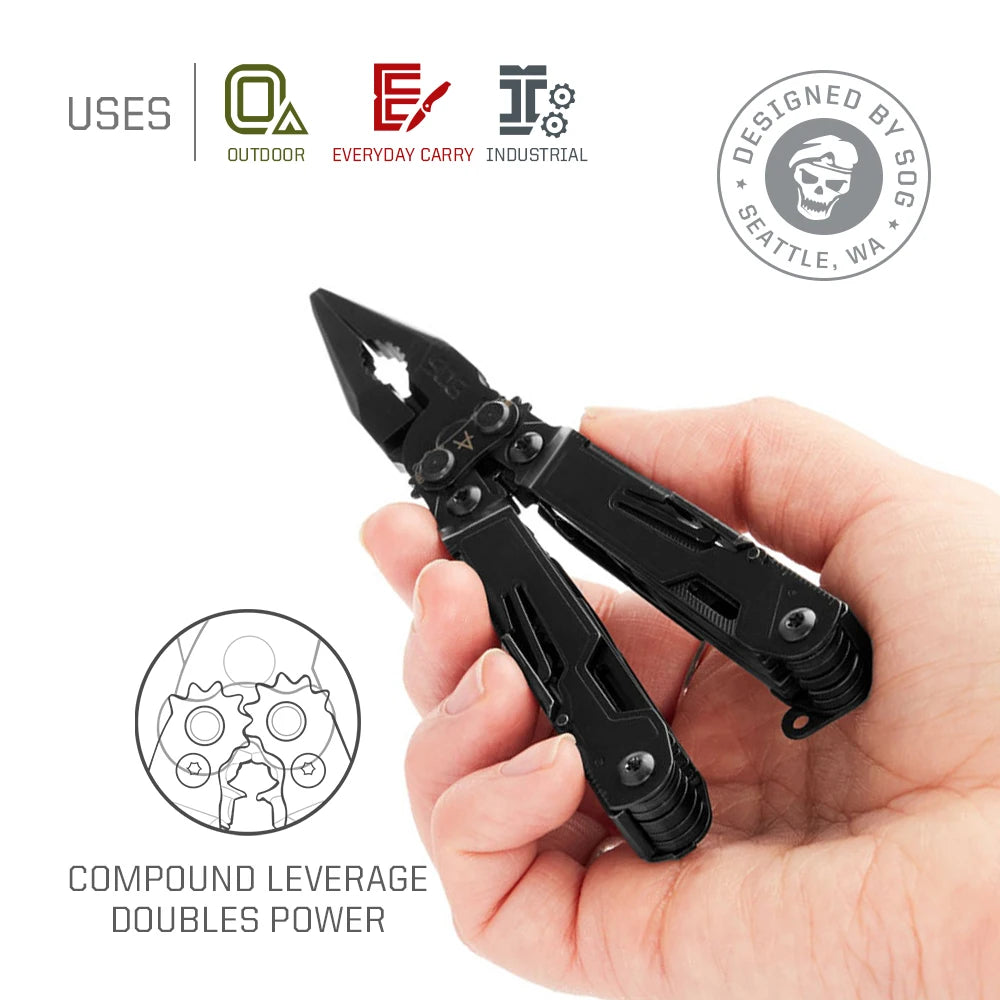 SOG PowerPint 18-in-1 Mini Multitool – Stainless Steel Pocket Pliers