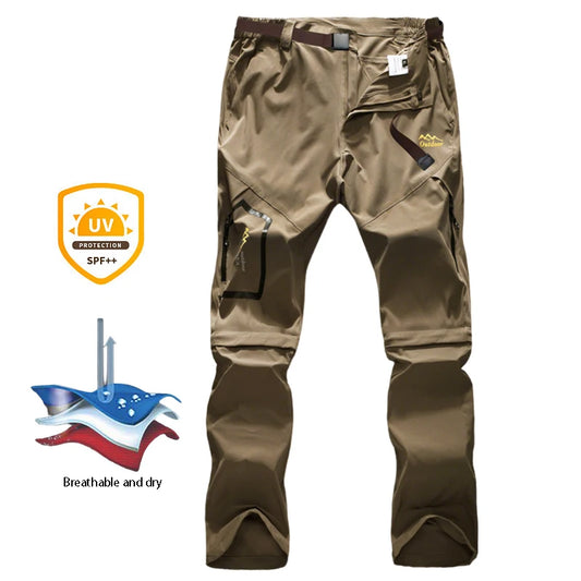 Mens Hiking Convertible Lightweight Quick Dry Zip Off Pants
