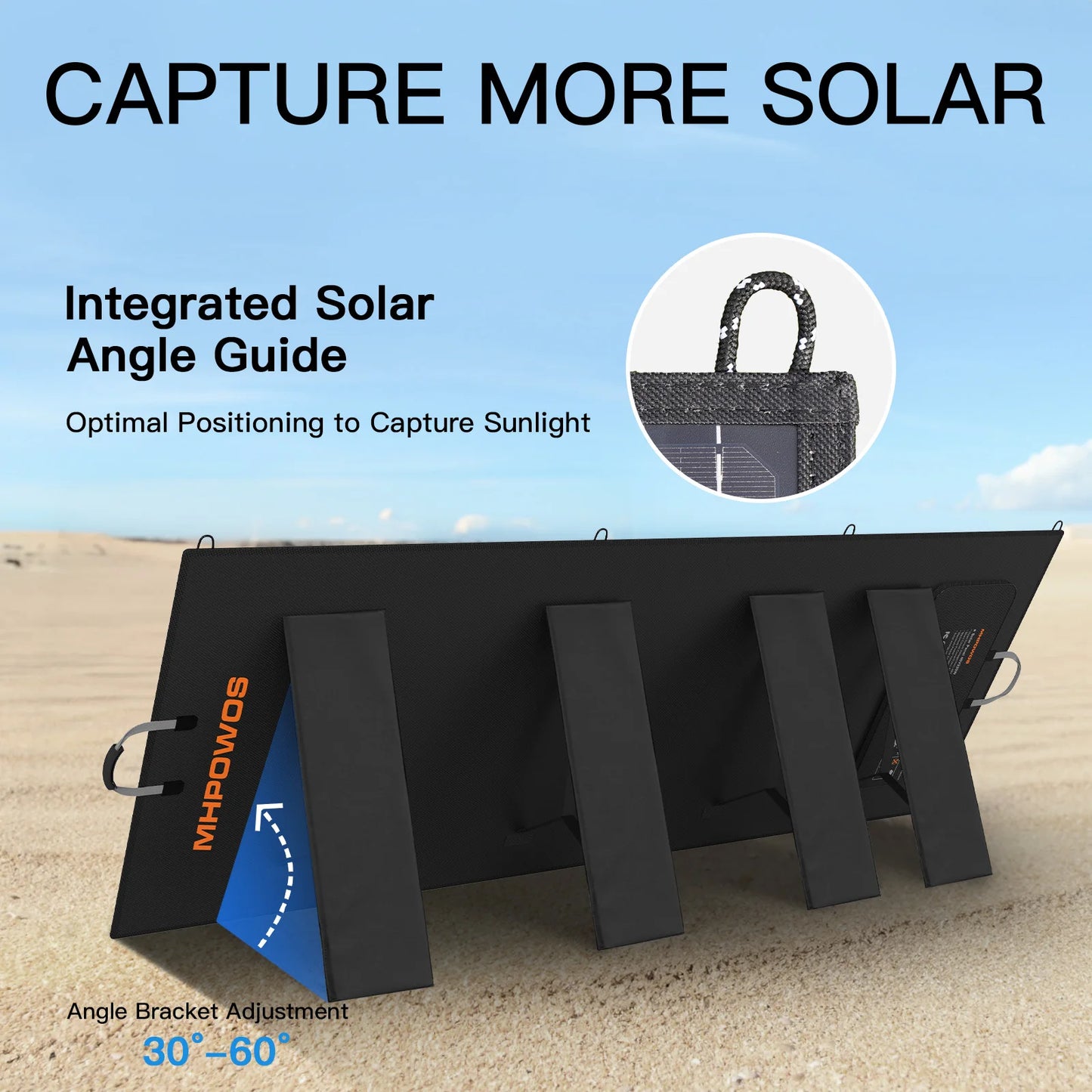 MHPOWOS 400W Lightweight Portable Solar Panel Power Backup 31V Foldable Solar Charger for Off-Grid
