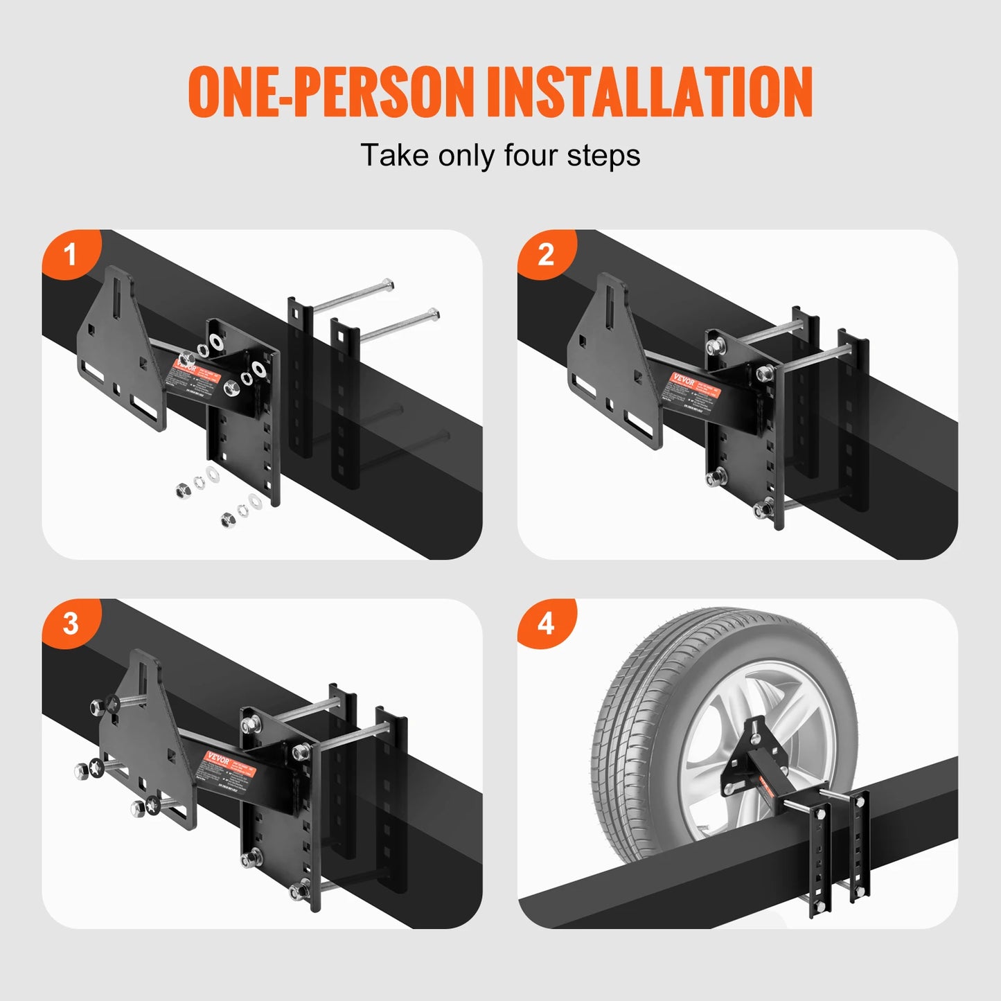 160 lbs Spare Tire Carrier with Mounting Screws Bracket