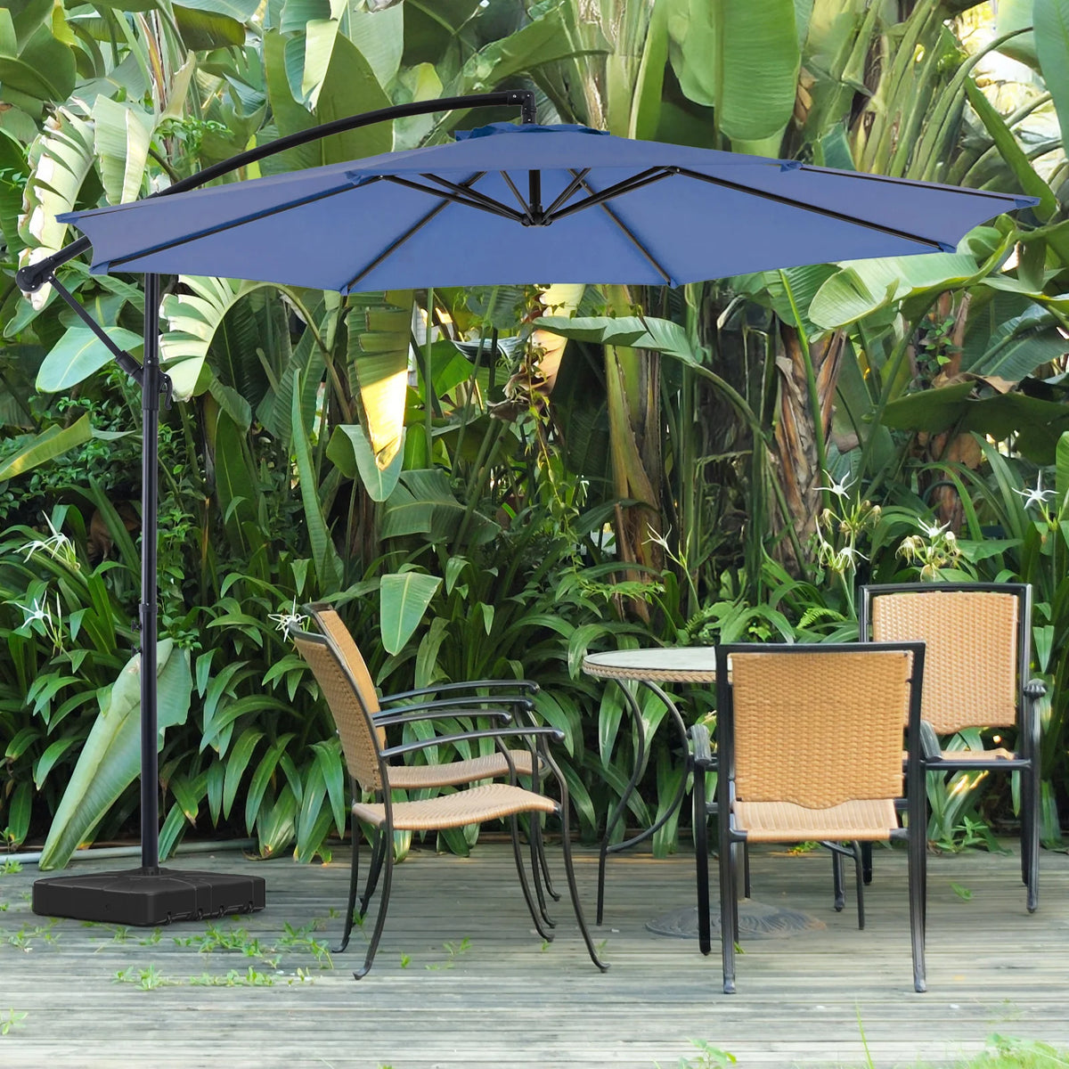 JHK 10FT Cantilever Patio Umbrella – Adjustable Tilt Outdoor Shade