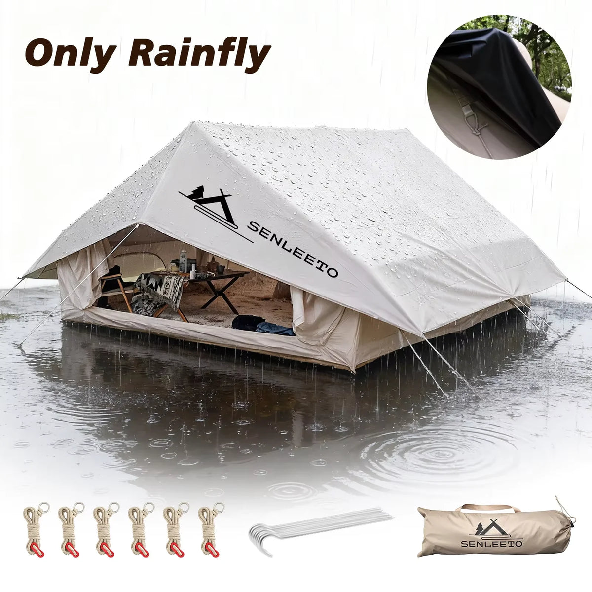 10' × 13' Ultralight Camping Tarp & Rainfly – 6–8 Person Shelter
