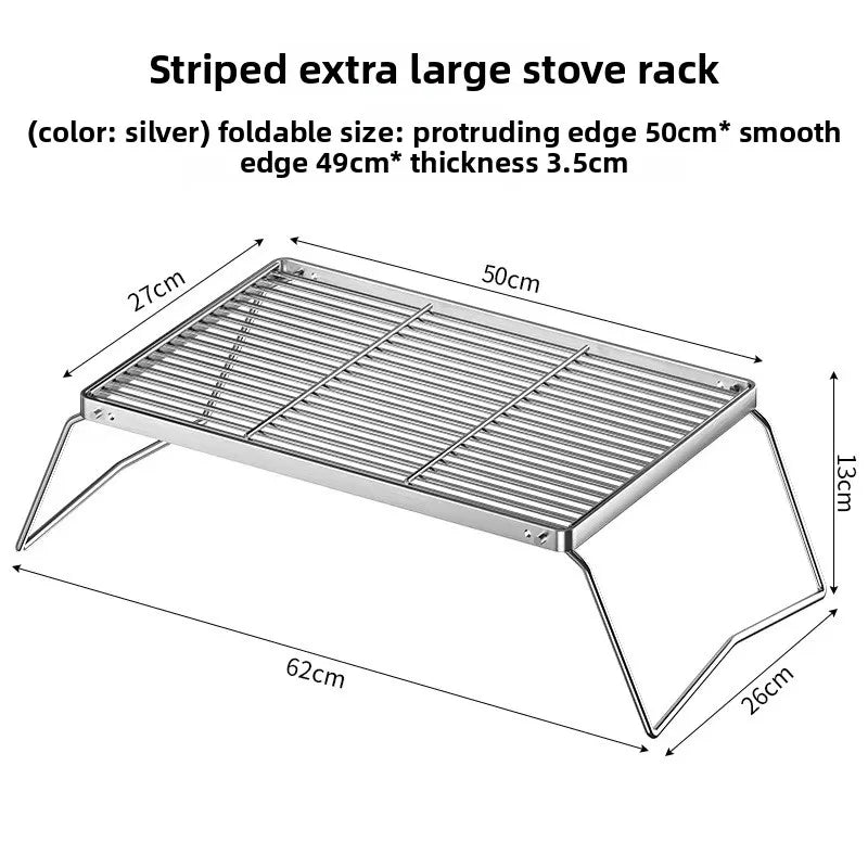Portable Folding Stainless Steel Campfire Grill – Outdoor Cooking Grate