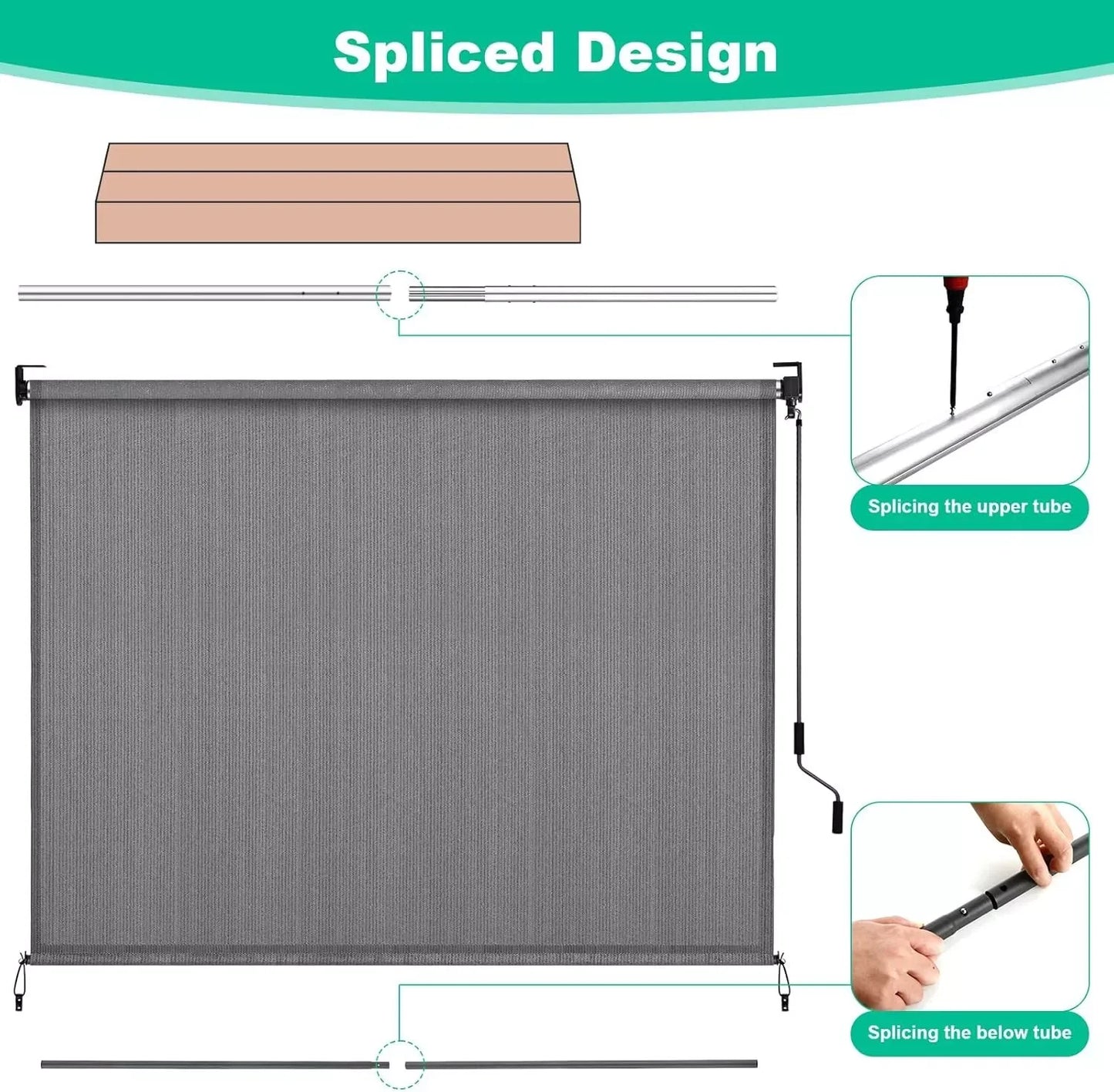 Cordless Outdoor Exterior Roller Shade