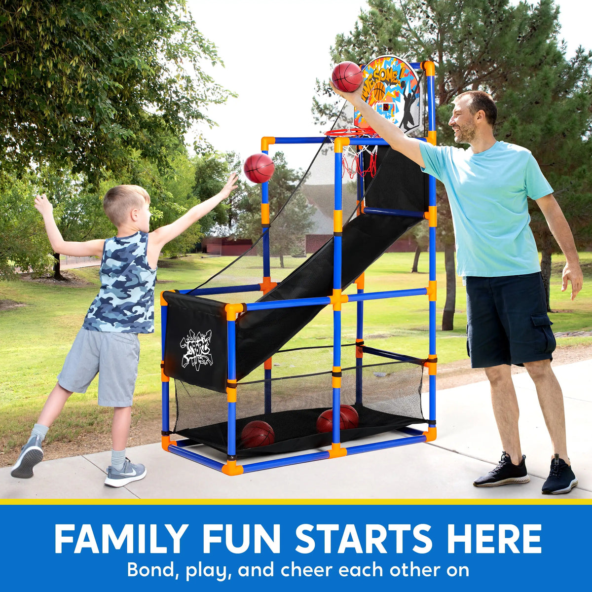 Kids' Arcade Basketball Game Set – Indoor & Outdoor with 4 Balls