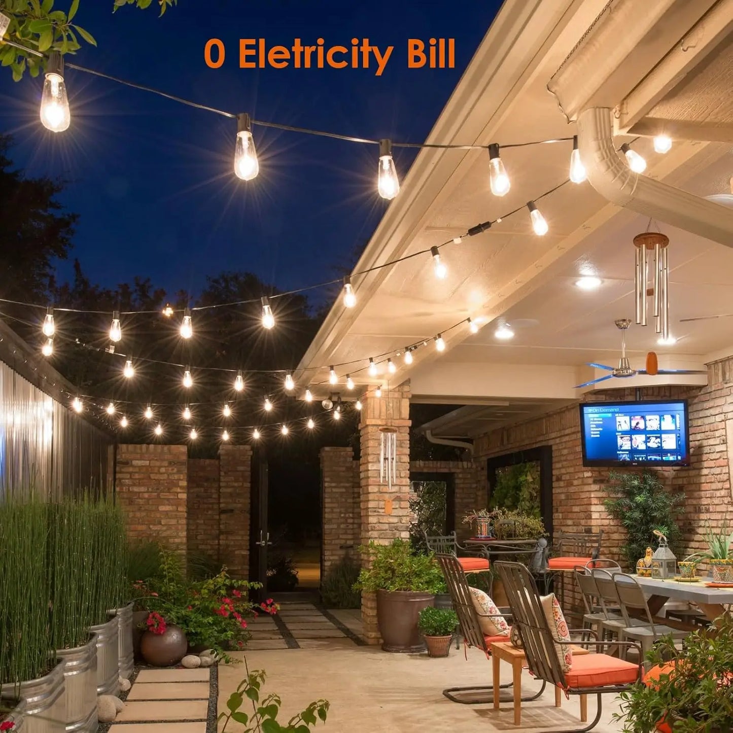 50FT Solar String Lights Warm White